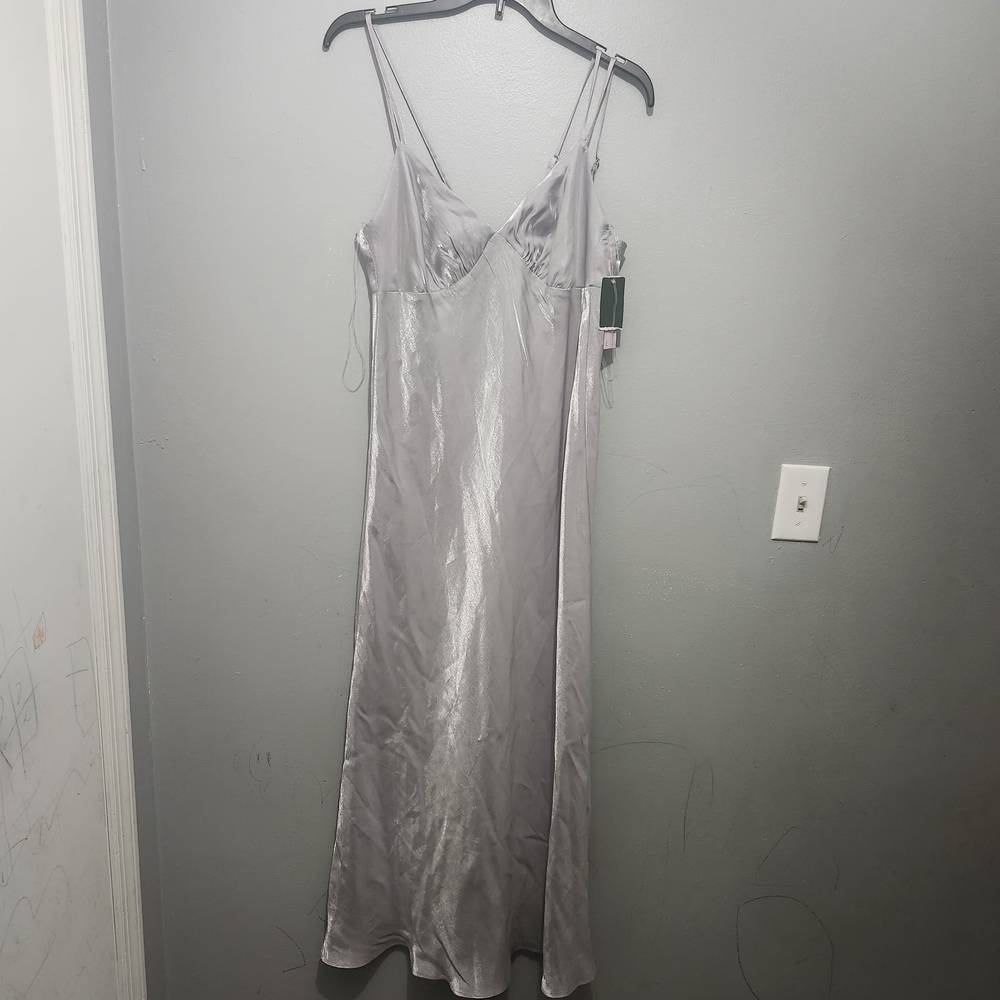Wild Fable Silver Satin Maxi Dress Size M Y2K Fairy New
